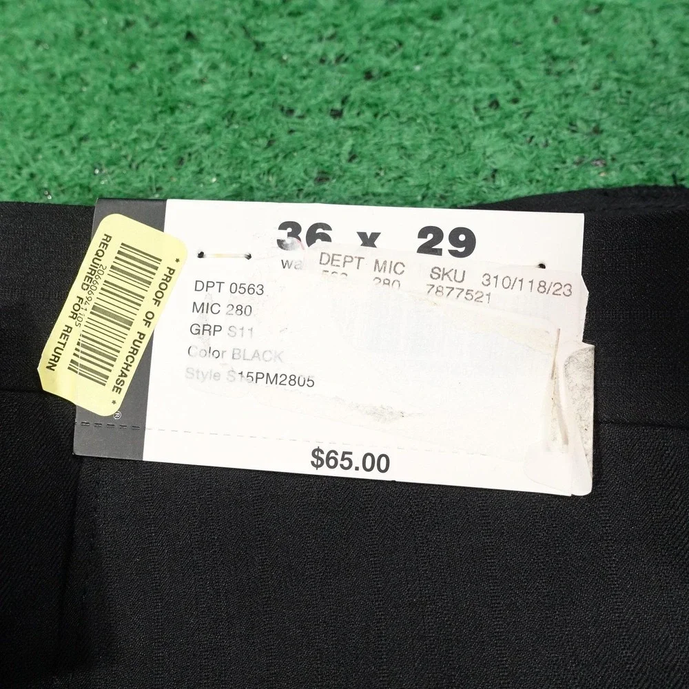 New! Murano Pants Mens 36x29‎ Black Torino Dress Pants Flat Front